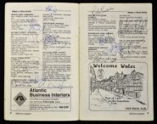 1989 Wales Rugby tour to Canada signed programme - vs Nova Scotia Presidents XV played on