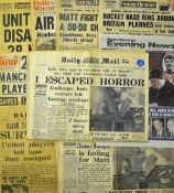 Collection of original 1958 newspapers covering the vital period in Manchester Utd history 6th-7th