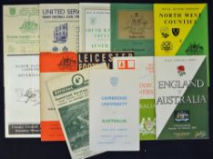 Collection of 1957 Australian Rugby tour to UK English programmes to include vs England, vs rare