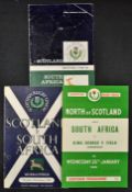 2x 1960/61 South Africa Rugby UK Tour to Scotland  programmes - to incl vs Scotland (punch holes