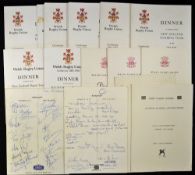 Collection of various New Zealand All Black/ Maori UK rugby tour Welsh team dinner menus from 1974