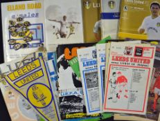 Collection of Leeds Utd European programmes including tickets and some badges (A box)
