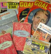 Collection of football memorabilia with Typhoo cards Best, Law, Manchester Utd, Spurs, Chelsea,