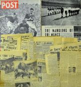 Collection of Manchester Utd newspaper cuttings with match reports, photos, articles etc to