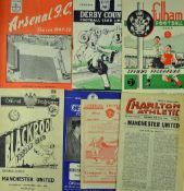1949/1950 Manchester Utd away match programmes v Blackpool, Chelsea (FAC), Charlton Athletic,