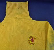 Tommy Younger Scottish International inter-league yellow wool jersey 1955/1956 match v England at