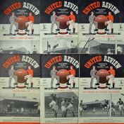1950/1951 Manchester Utd home programmes v Newcastle Utd, Burnley, Portsmouth, Sheffield