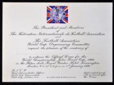1966 Football World Cup Invitation Card for the Official draw of the World Championship Jules