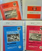 Hereford United football programmes for seasons 1969/70, 70/71, 71/72, 72/73, 73/74, 74/75, 75/76,