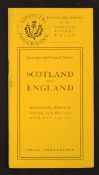 1921 Scotland v England (Grand Slam) rugby programme played at Inverleith on Saturday 19th March