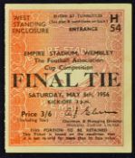 1956 FA Cup Final ticket Good