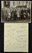 1946 Hand signed England player autographs, in ink, penned to Hotel headed letter (Slieve Donard