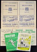 Selection of Bradford Park Avenue home programmes to include 1954/1955 Mansfield Town, Southend