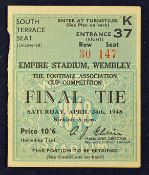 1948 FA Cup Final ticket Good