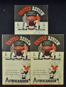 1946/1947 Manchester Utd football programmes homes v Bolton Wanderers, Derby County, Brentford match