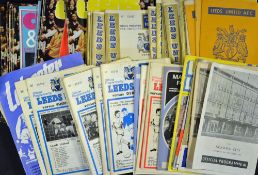 Collection of Leeds Utd 1956 onwards home and away football programmes to 1970s, generally good. (