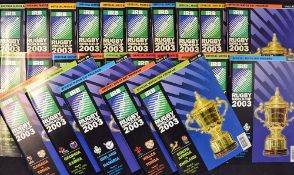 2003 Rugby World Cup programmes a complete set of  48 official match programmes to include all