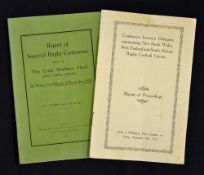 2x early 1920s Rugby Conference Reports - to include 1921 Conference between Delegates