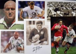 Collection of 7x signed rugby international players press and other photographs to incl Willie
