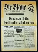 Football programme 1961/1962 Bayern Munich v Manchester Utd dated 9 August 1961 pre-season tour game