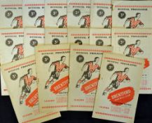 Collection of Brentford programmes season 1952/1953 including v Blackburn Rovers, Everton,