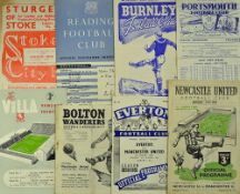 1950/1951 Manchester Utd match programmes aways v Stoke City, Reading, Burnley, Aston Villa,