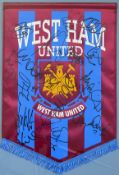 West Ham United signed Pennant with 15 signature, overall 51 x 65cm, mfg.