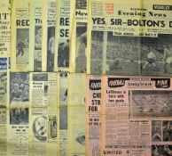 Collection of newspapers covering Manchester Utd 1948 FA Cup Semi-Final, 1949 v Bradford Park