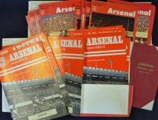 Complete seasons Arsenal home programmes to include 1955/56 Bound Volume (cover has foxing,