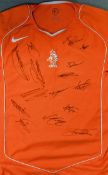Signed 2004-2006 Holland football shirt signed by Boulahrouz, Cocu, Heitinga, Kuyt, Landzaat,