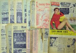 Collection of newspapers covering Manchester Utd 1948, 1957 FA Cup Finals, FA Cup Semi-Final 1957