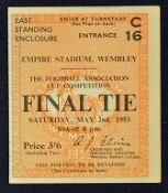 1953 FA Cup Final ticket Good