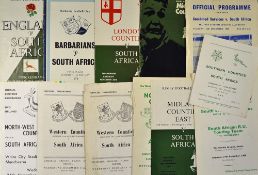 Collection of 1969/70 South Africa Rugby UK tour to England programmes - to include vs England, vs