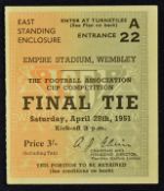1951 FA Cup Final ticket Good