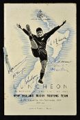 Scarce 1949 New Zealand All Blacks rugby tour to South Africa luncheon menu - held on 14th September