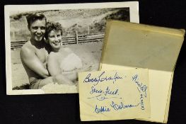 1956 Manchester Utd player Eddie Colman letter card from Brussels when serving in the Army to his