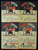 1947/1948 Manchester Utd football programmes homes v Chelsea, Bolton Wanderers, Sunderland,