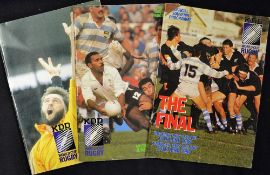 1987 Rugby World Cup programmes consisting main group matches May 22nd - June 20th, Quarter Finals