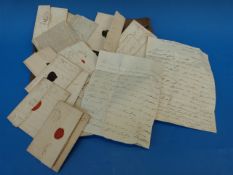 An old leather bag containing early 19th