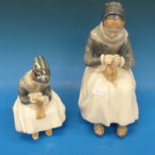 A Royal Copenhagen figure of a woman kni