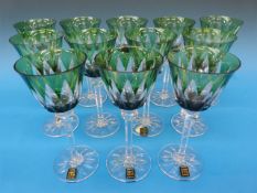 A set of 12 St Louis Crystal France flas