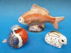 Three Royal Crown Derby paperweights com