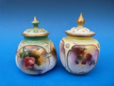 Two green printed Worcester and Hadley W