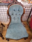 A 19thC upholstered nursing chair