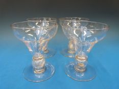 A set of five Georgian glass coin inset