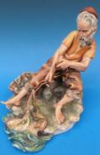 A Capodimonte figure of fisherman landin