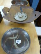 A group of studio pottery with various i