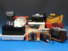 Minolta SLR camera and Sigma lens togeth