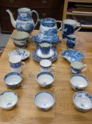 A collection of 18th/19thC blue and whit