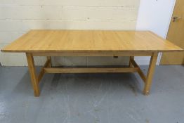 A modern beech kitchen or dining table (